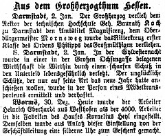 Aus dem Großherzogthum Hessen, 2. Jan. 1900